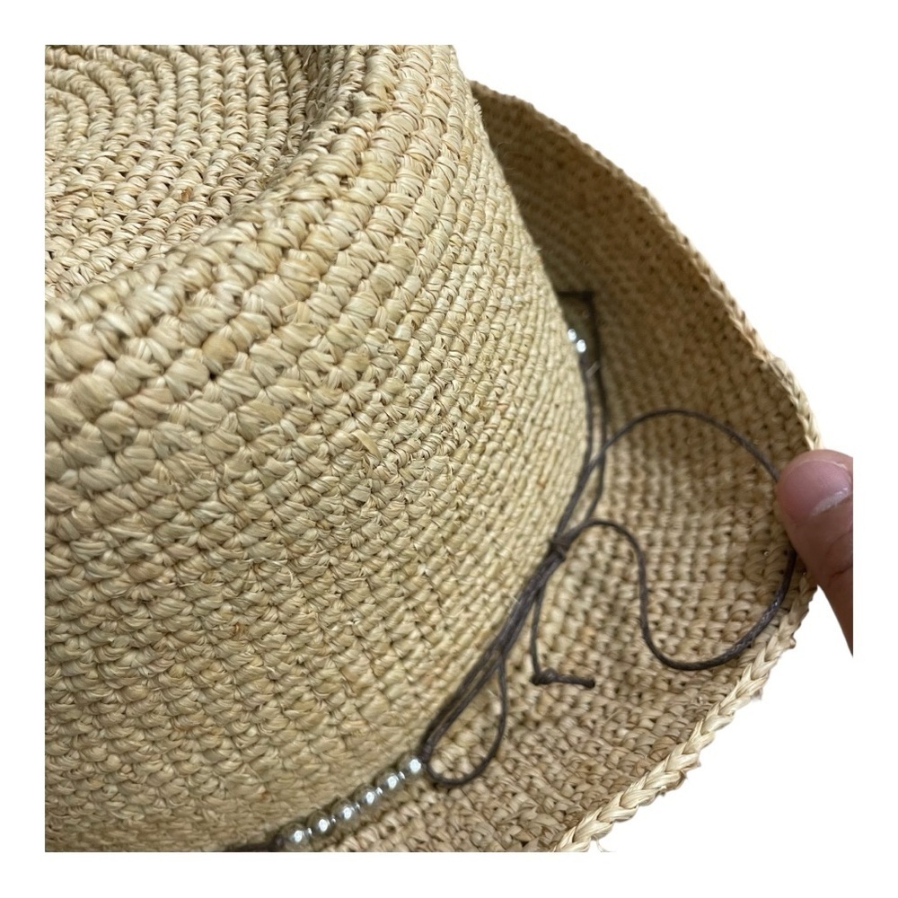 Scale Pronto Straw hat with stylish brown twine and beads - Picture 8 of 11